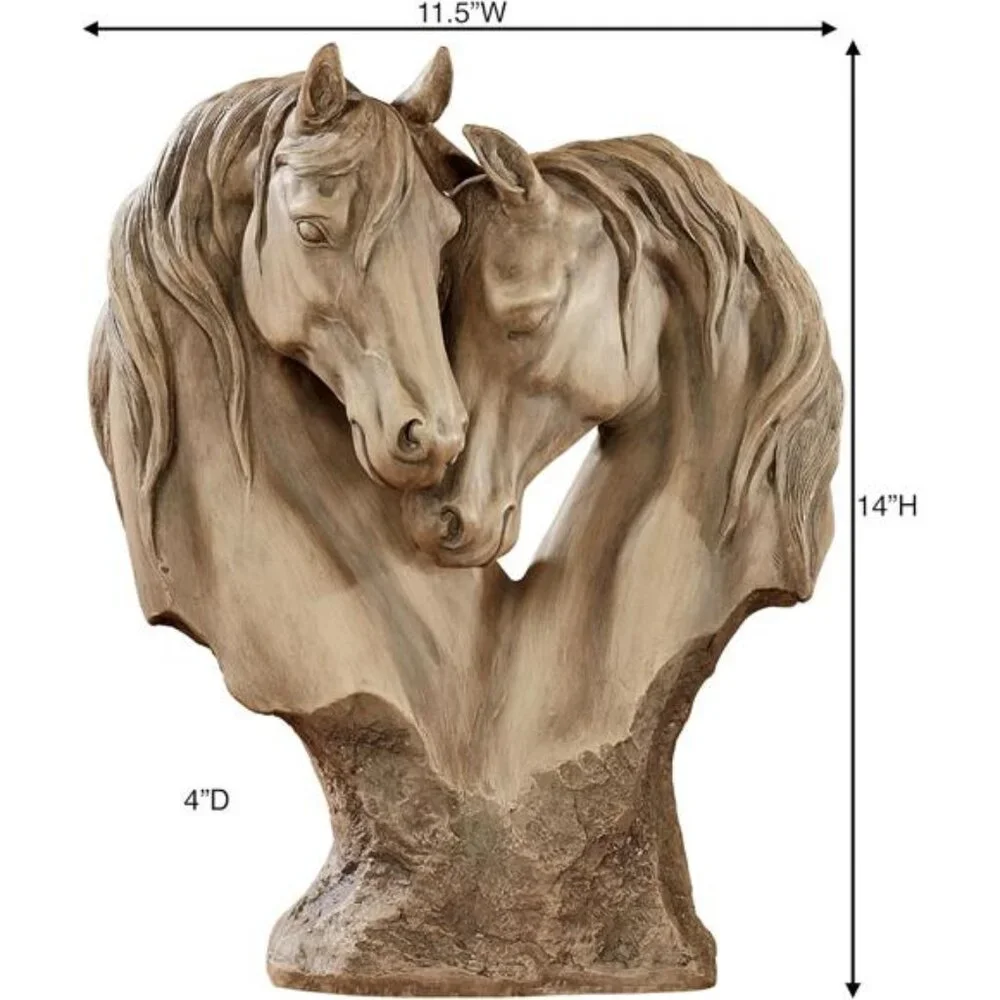 Touch of Class Loving Horses Table Sculpture Tan - Light Brown - Made of Resin